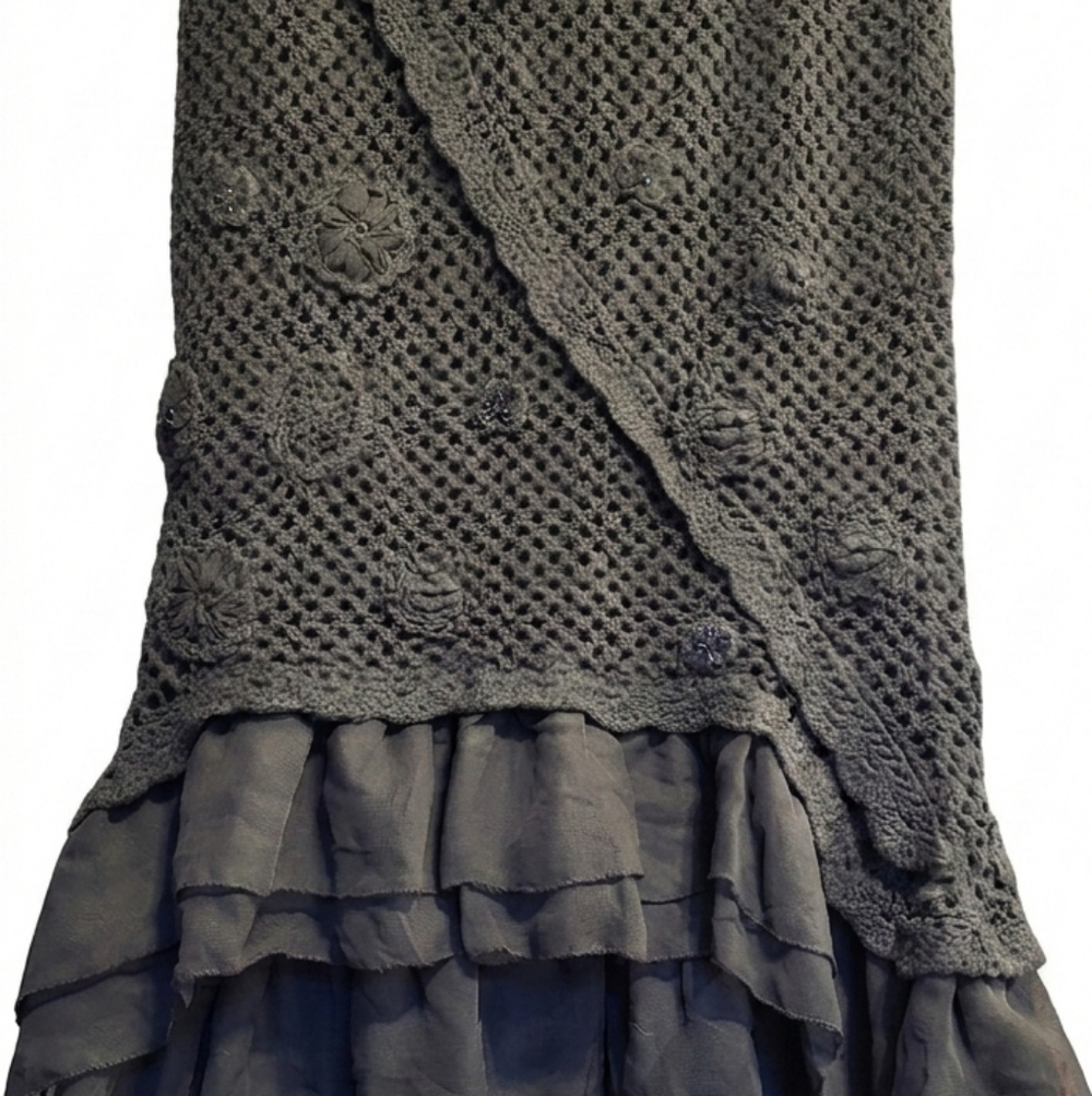 Bandolino Black Crochet Maxi Skirt - Picture 3 of 11